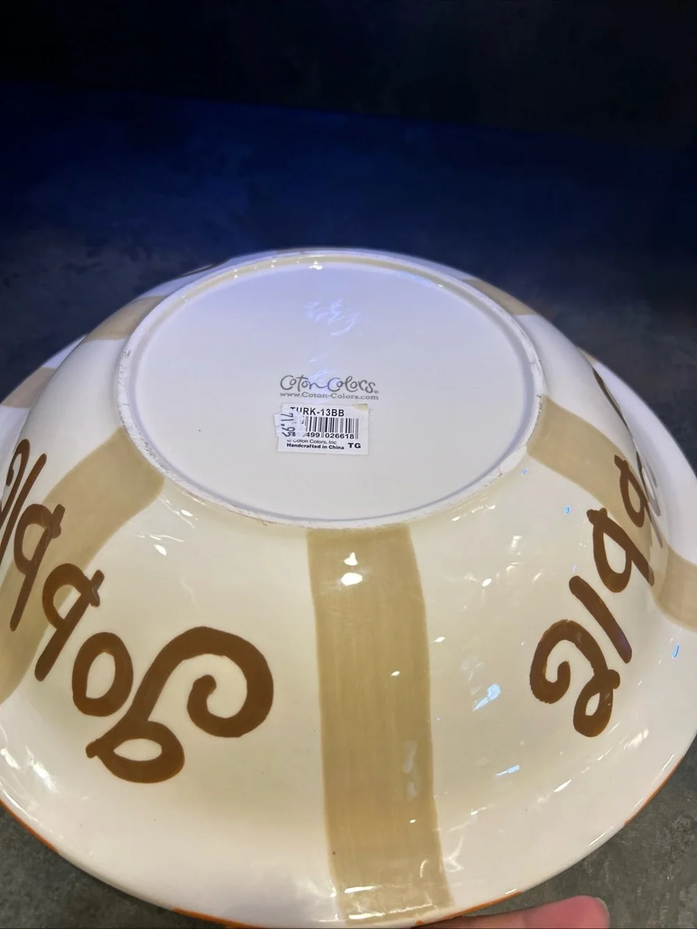 Coton Colors Orange Stripe Turkey Serving Bowl